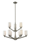 Montego 9 Light Chandelier in Brushed Nickel Finish