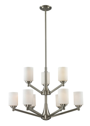 Montego 9 Light Chandelier in Brushed Nickel Finish