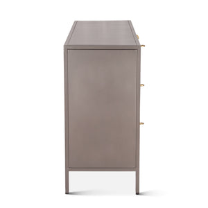 Brooklyn 55" Gunmetal and Brass Sideboard