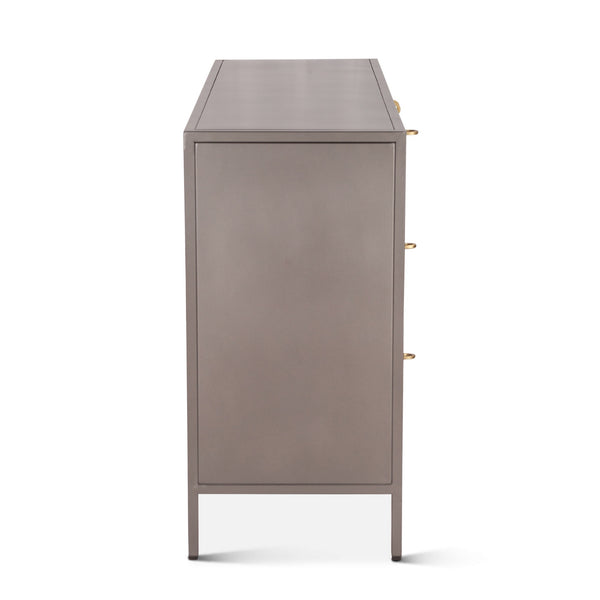 Brooklyn 55" Gunmetal and Brass Sideboard