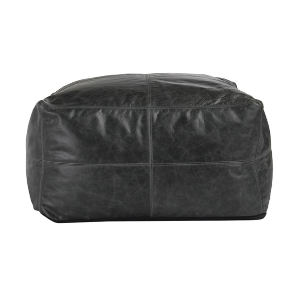 Leather Pouf - Black, Durable & Stylish