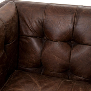 Miles Club Chair - Distressed Brown Leather