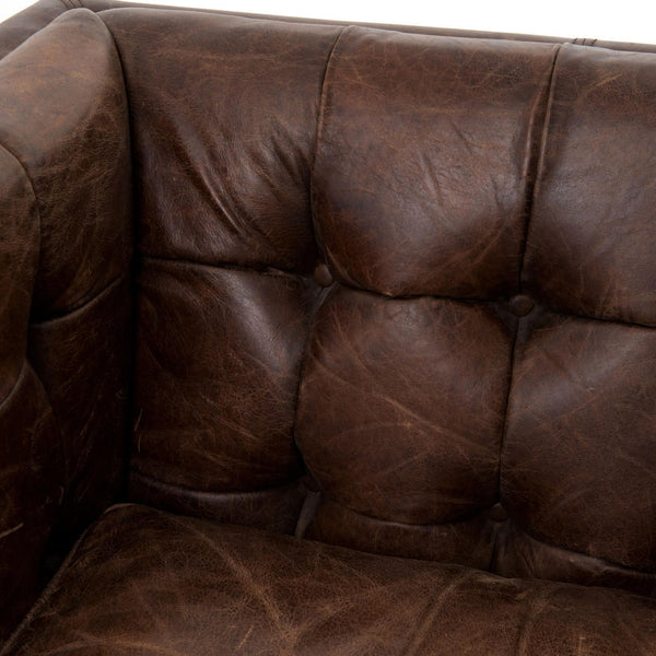 Miles Club Chair - Distressed Brown Leather