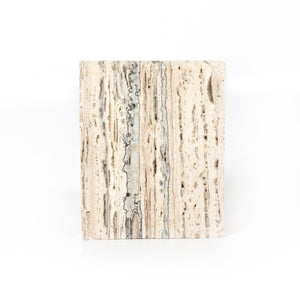 Stepped Bookends In White Travertine
