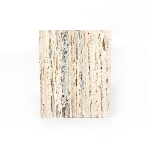 Stepped Bookends In White Travertine
