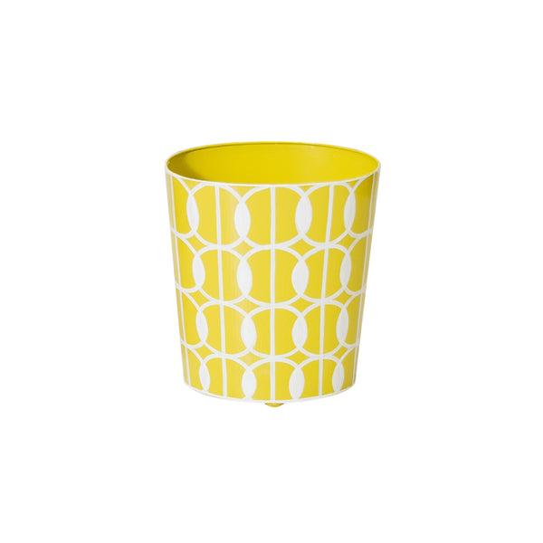 YELLOW AND CREAM WASTBASKET