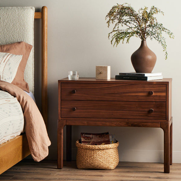 Arturo Nightstand - Natural Walnut Veneer