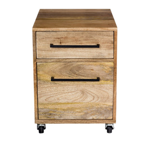 Moe's Colvin Natural Mango Wood Filing Cabinet