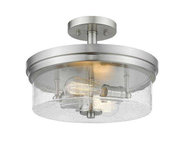 Bohin 2 Light Semi Flush Mount in Brushed Nickel  Finish