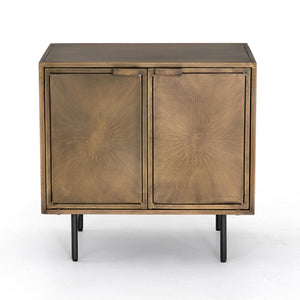 Sunburst Cabinet Nightstand-Aged Brass