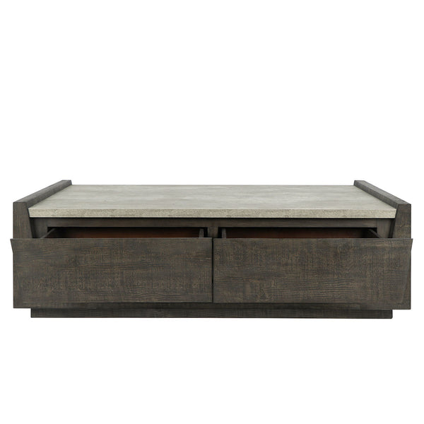 Tori Solid Wood Rectangle Coffee Table - Antique Gray