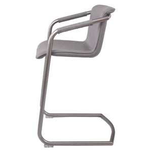 Indy Counter Stool w/ Arms Silver Frame In Antique Graphite Gray