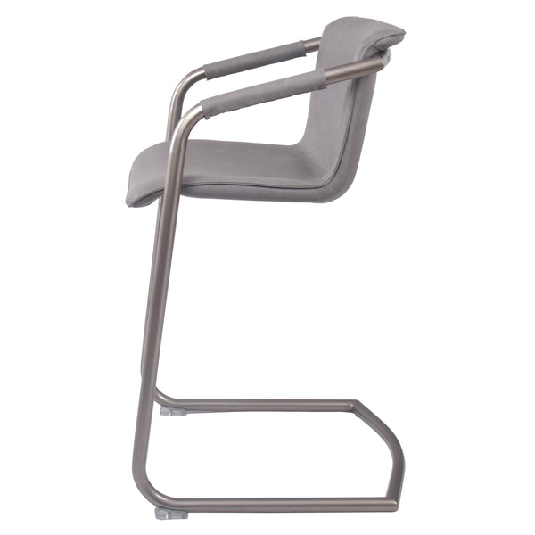 Indy Counter Stool w/ Arms Silver Frame In Antique Graphite Gray
