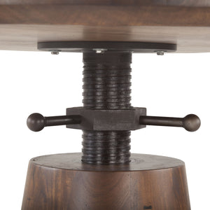 Industrial Modern 40-Inch Round Adjustable Acacia Wood Dining Table