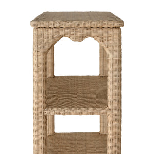 MING STYLE ETAGERE IN WOVEN RATTAN