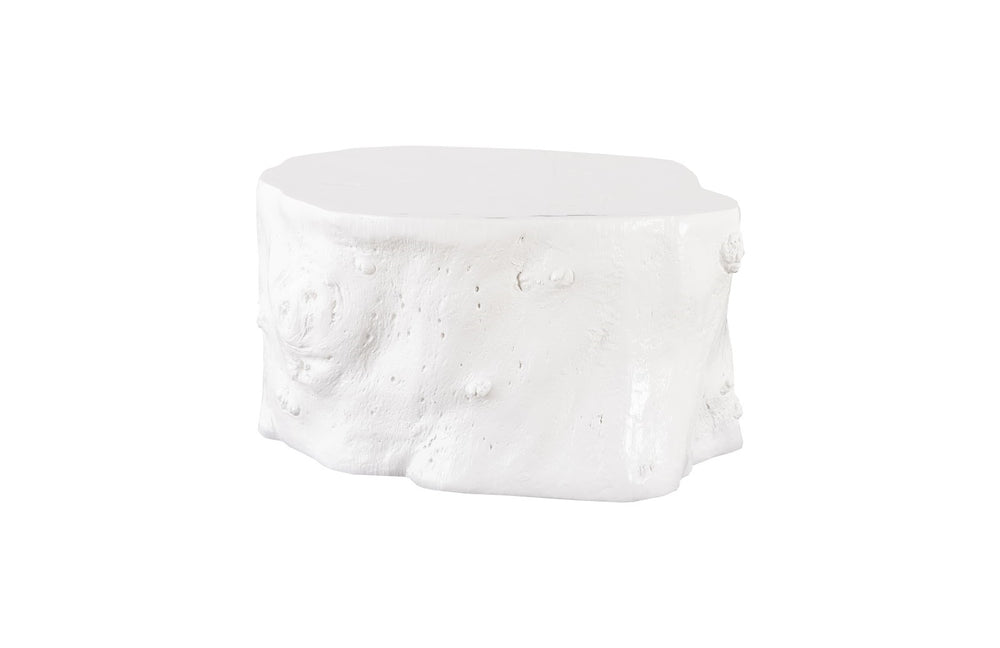 Log Coffee Table, Gel Coat White