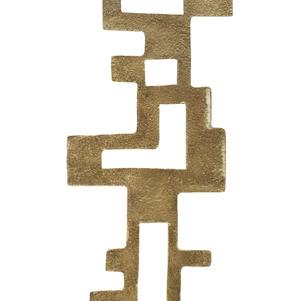 BRUTALIST METAL SCUPLTURE WITH BLACK MARBLE BASE