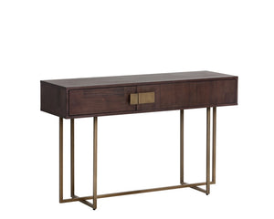 Jade Console Table - Antique Brass - Dark Mango