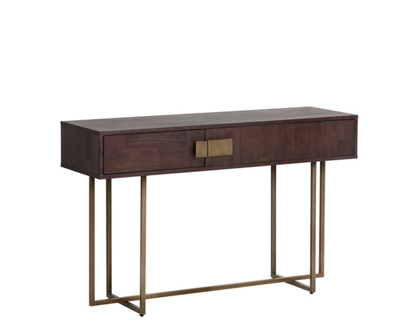Jade Console Table - Antique Brass - Dark Mango