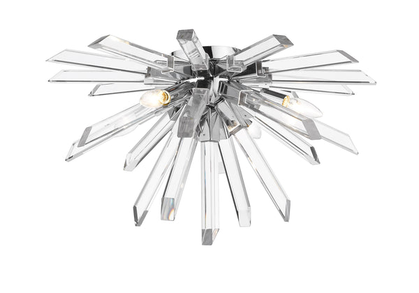 Burst 4 Light Flush Mount in Chrome Finish
