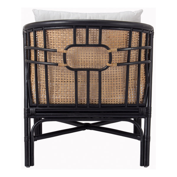 Ferrara Rattan Accent Arm Chair In Black/ Natural