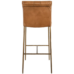 Mayer Counter Stool with Top Grain Leather & Iron Legs