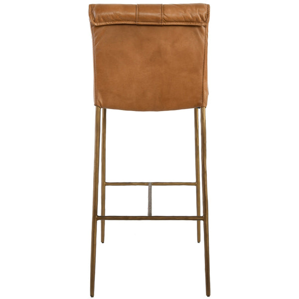 Mayer Counter Stool with Top Grain Leather & Iron Legs