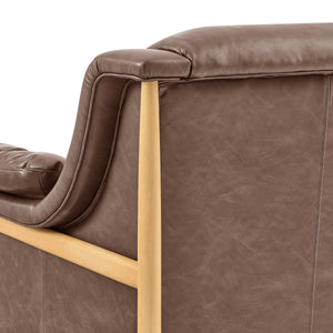 Larry Faux Leather Tufted Accent Arm Chair, Casa Brown