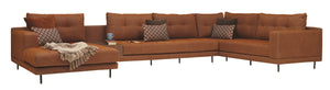 Arte 2 Seater Sectional with Coffee Table in Orange 