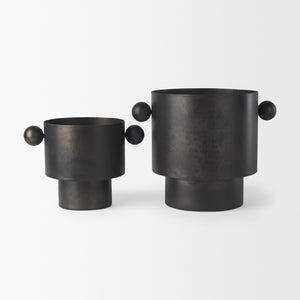 Juno 6.5H Medium Black Iron Vase