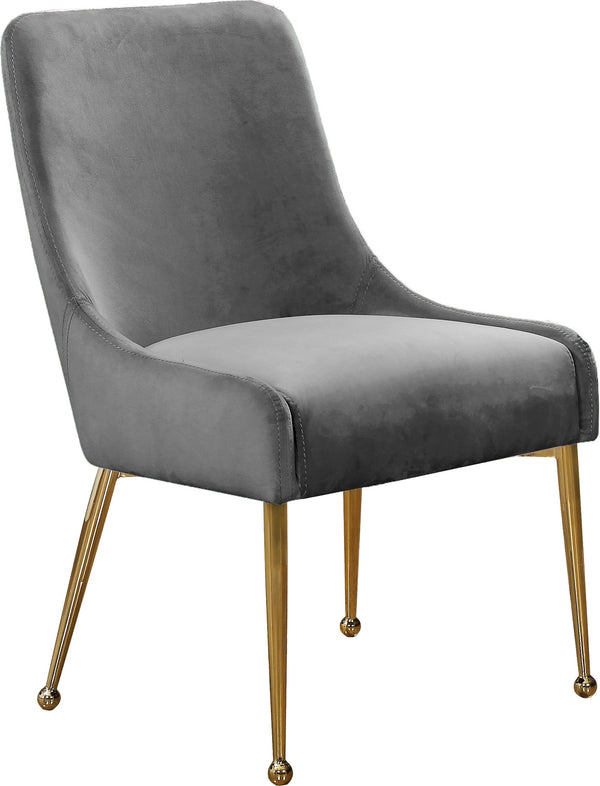 Irvin Dining Chair In Grey Velvet