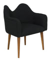 Cornelia Teak Chair with Satin Finish and Black Cotton Upholstery