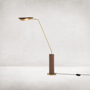 Astrid Floor Lamp-Dark Brown Leather