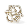 Espanlade I Small 9L x 9W White Wooden Beaded Orb