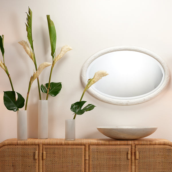 Ovation Oval Wall Mirror, White