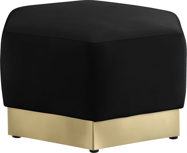 Dianna Ottoman In Black Velvet