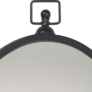 Wade Iron Oval Wall Mirror, Black