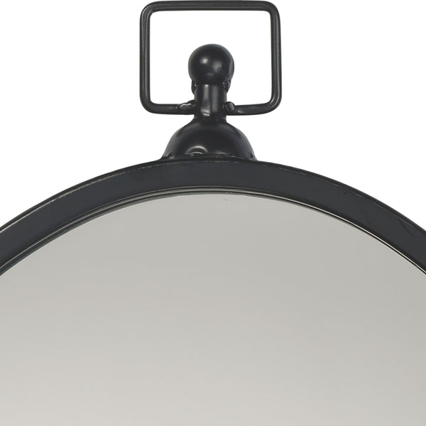 Wade Iron Oval Wall Mirror, Black
