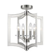 Zander 4 Light Semi Flush Mount in Brushed Nickel Finish