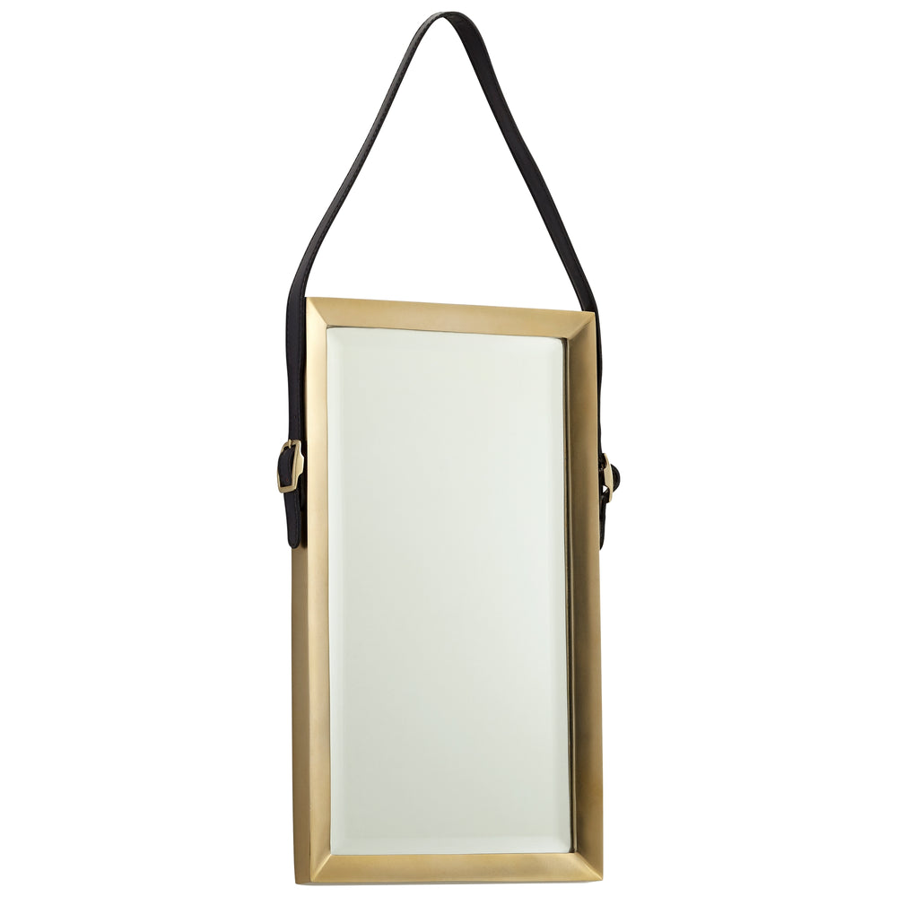 Long Venster Mirror In Antique Brass