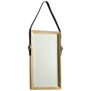 Long Venster Mirror In Antique Brass