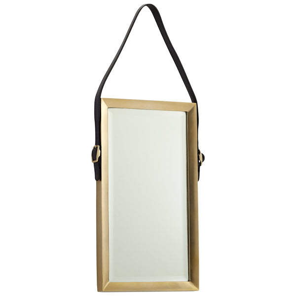 Long Venster Mirror In Antique Brass