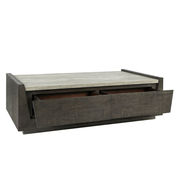 Tori Solid Wood Rectangle Coffee Table - Antique Gray