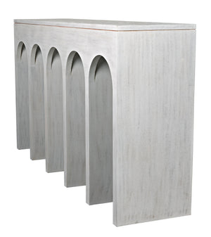 Bridge Console in White Wash Mahogany and Veneer