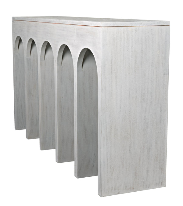 Bridge Console in White Wash Mahogany and Veneer