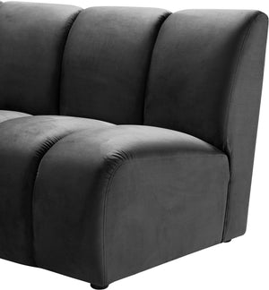 Lynda 3pc. Modular Sectional In Grey Velvet
