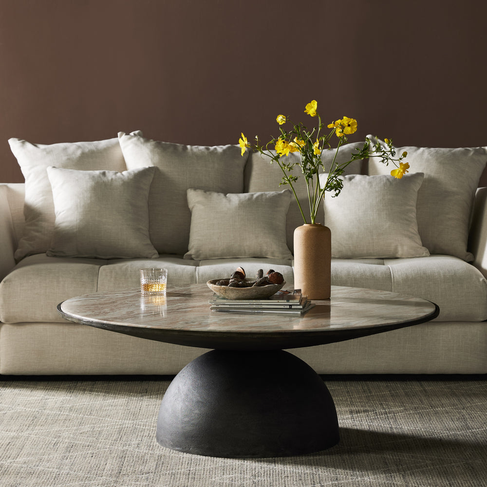 Corbett Large Coffee Table In Crm Taupe Mrb