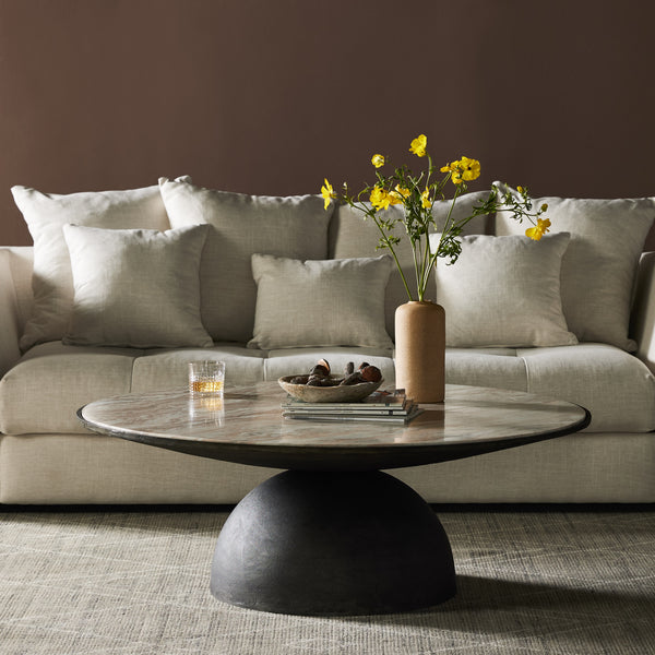 Corbett Large Coffee Table In Crm Taupe Mrb