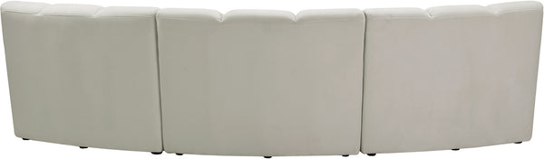 Lynda 3pc. Modular Sectional In Cream Velvet