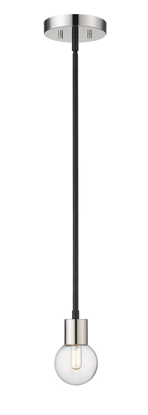 Neutra 1 Light Mini Pendant in Matte Black + Polished Nickel Finish